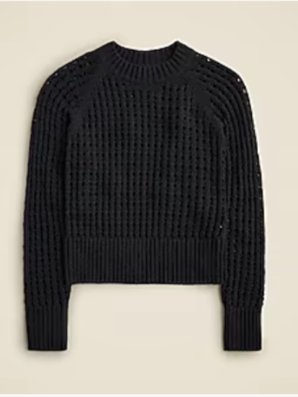J.Crew Pointelle crewneck sweater - Black - Sz M
